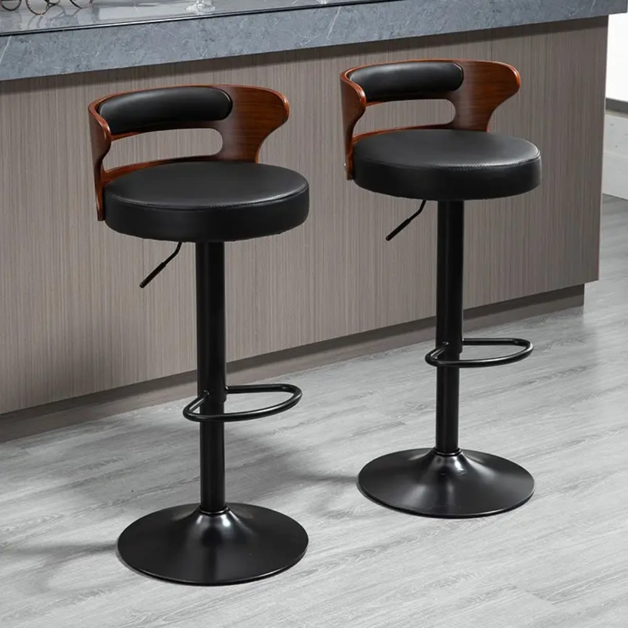 bar stool, luxury cushion butterfly shape bar stool, adjustable height kitchen dining stool with Padded seat and Metal frame, Comfortable high chair
