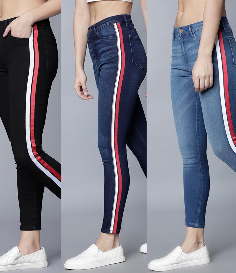 girls striped jeans