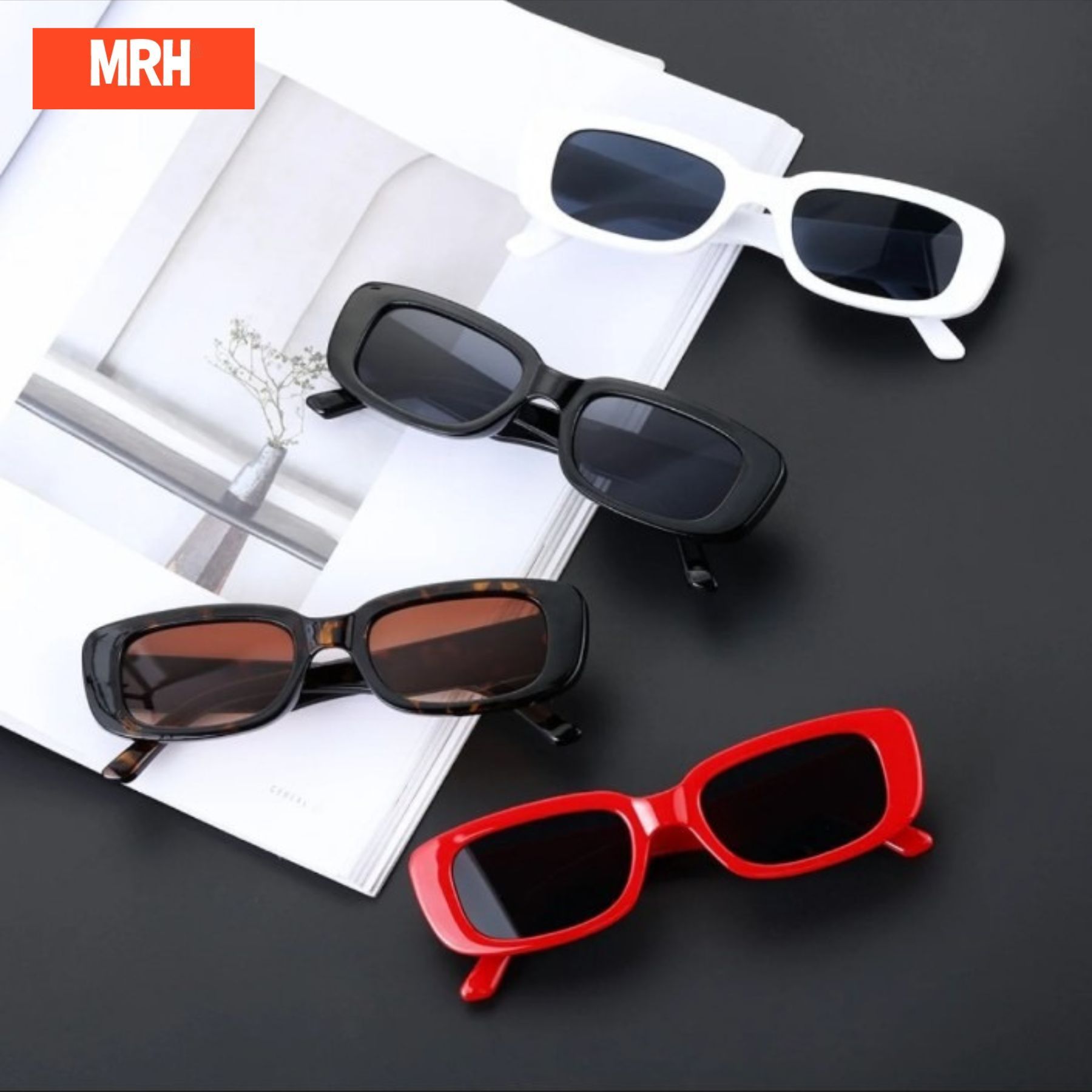 Classic Rectangle Frame Vintage Small Square Sunglasses For Men and Women Stylish UV Protection Eyewear