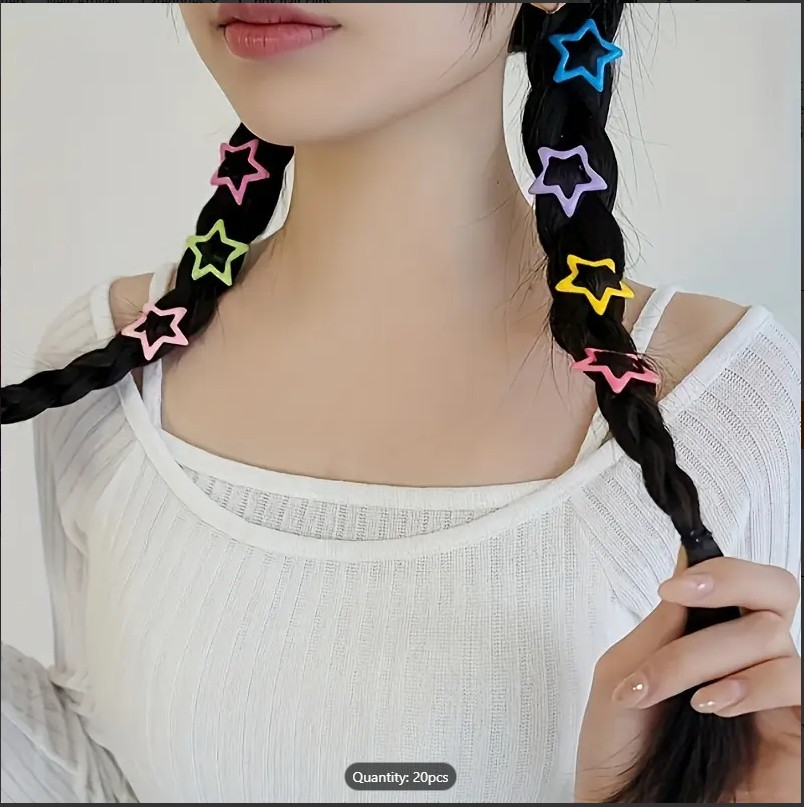 Colorful Star-Shaped BB Barrettes Hair Clips 20/40 pcs Set for Girls - Lovely Kids Hair Accessories