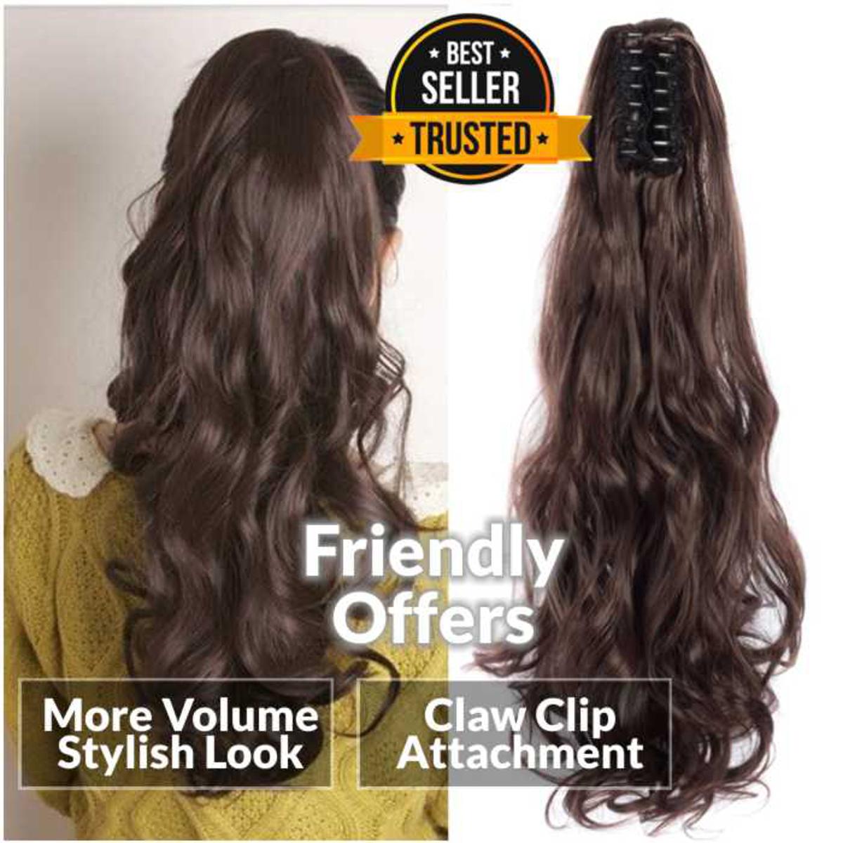 Hair Extension For Girls High Quality Long Lady Girl Wavy Ponytail Wigs Hairpiece Extension Synthetic Clipin Ponytails