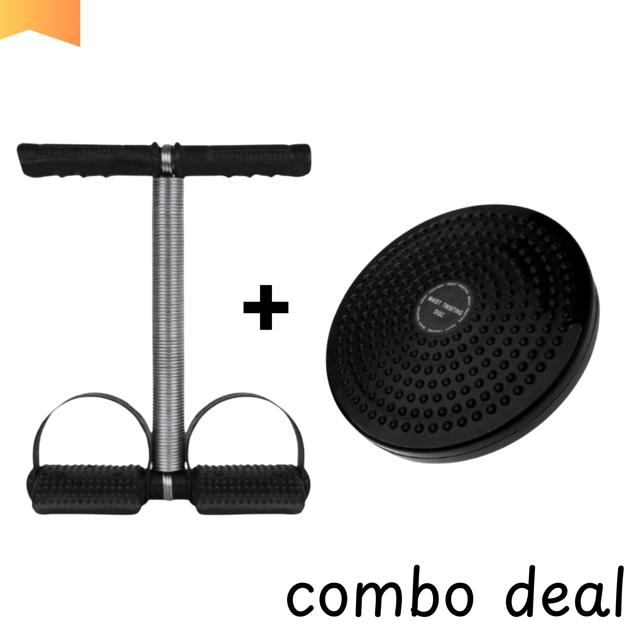 COMBO DEAL TWISTER EXERCISE MACHINE ABS ROTATING DISC AND SINGLE SPRING TUMMY TRIMMER HOME GYM FITNESS EQIUPMENT