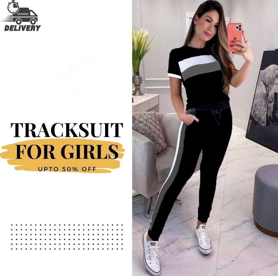 Stylish Double Panel Tracksuit for Girls & Women – Comfortable Activewear Set