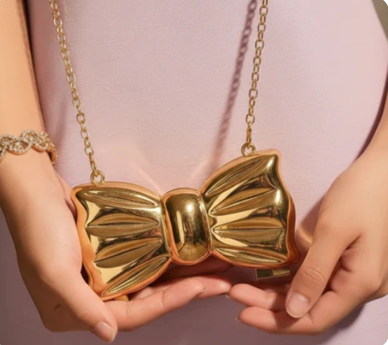 Mini Bow Clutch Bag for Girls And Women - Fashionable Bow Style Small Purse & Crossbody Handbag - Premium Quality Lock Bag