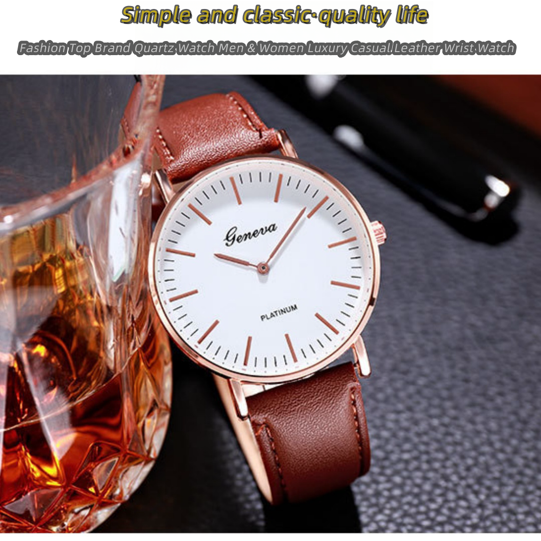 Business Watch Luxurious Casual Quartz Leather Lightly Embossed Leather Strap Mens Watch Suitable Gifts for Men