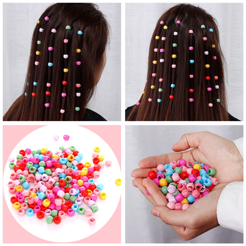 40 PCS Baby Girls Cute Candy Colors Plastic Hairpins Mini Hair Clips Hair Braids Maker Beads Headwear Hair Accessories