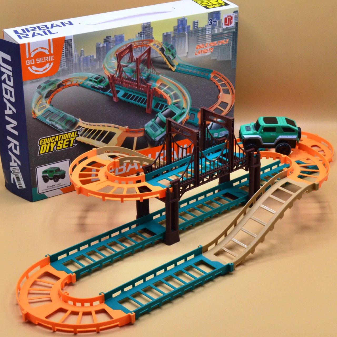 Car Splicing Railway Racing Track Circuit Car Toy Kids Assembling DIY Rail Car Race Tracks For Children Educational Toys