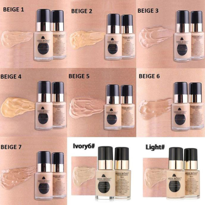 Miss R Waterproof Moisturizing Oil Free Full Coverage Deep Whitener Liquid Foundation 30Ml All Colour available