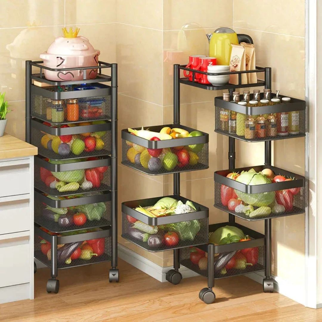 KRAFTS STORE Multi Layer Square Rotating Fruits & Vegetables Storage