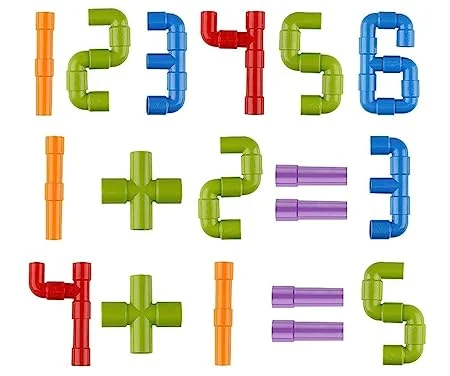 Colorful Creative Pipe Puzzle Building Blocks for Kids - STEM Educational Play, DIY Construction, and Assembly Game - Multicolor Pipe Blocks Set with Wheels