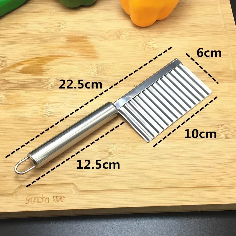 Crinkle Fries Cutter Knife With Handle - Stainless Steel High Quality
