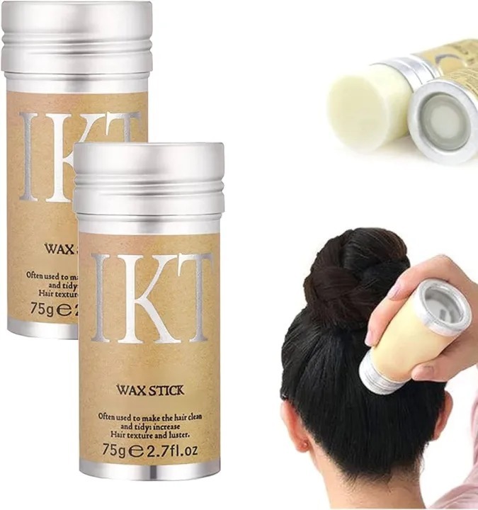 IKT Hair Wax Stick 75g - Strong Hold Gel-Based Styling Wax for Frizz Control & Sleek Hair Look (For Men & Women)