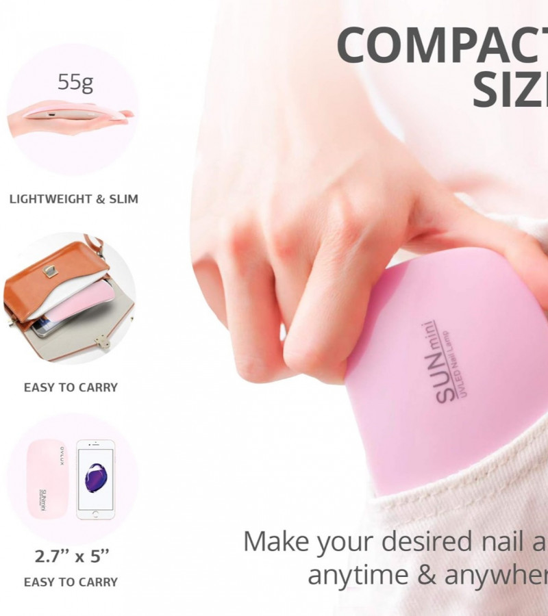 Minichowk SUN Mini UV LED Nail Lamp | USB Gel Nail Dryer | Portable Nail Art Curing Light for Home & Salon