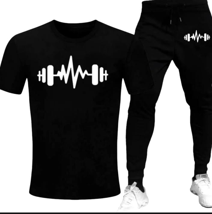 Stylish Summer Gym Printed Tracksuit - For GYM Lovers Soft and Comfortable Fabric T Shirt & Trouser Printed Tracksuit
