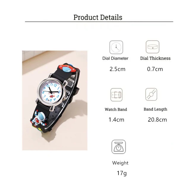 Adorable Kids' Cartoon Watch Set - Wrist Watches with Colorful Designs and Easy-to-Read Face - Perfect Gift for Children