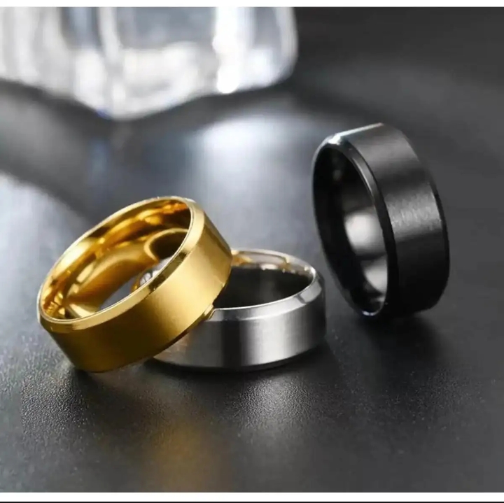 3 Rings Titanium Black Gold & Silver For Boy Girls