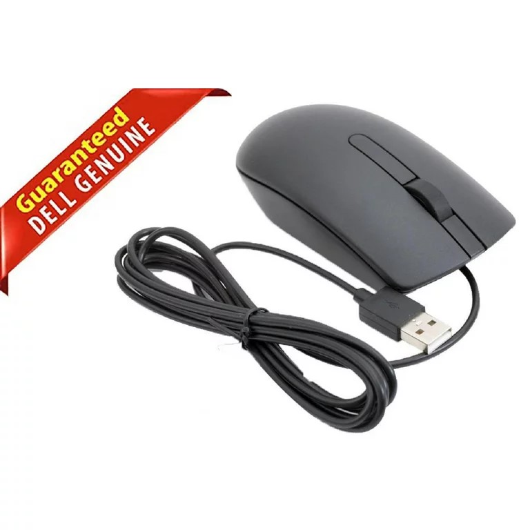 D-e-l-l- MS116 Wired USB Optical Mouse 1000 Dpi, Led Tracking, Scrolling Wheel, Plug and Play