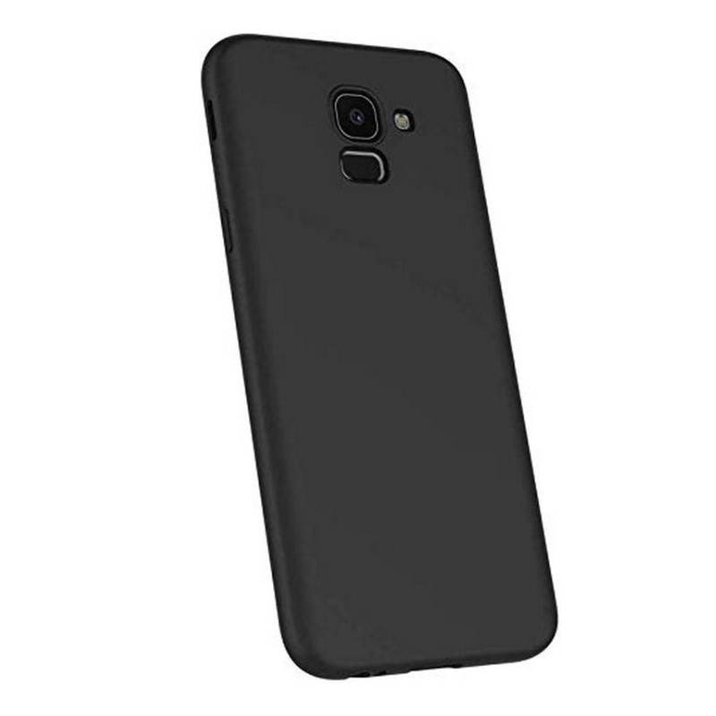 Samsung J6 Matte Black Soft Silicon Back Cover