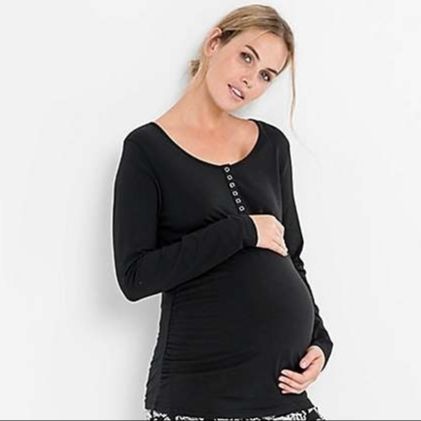 B99 black long selves Maternity tshirts