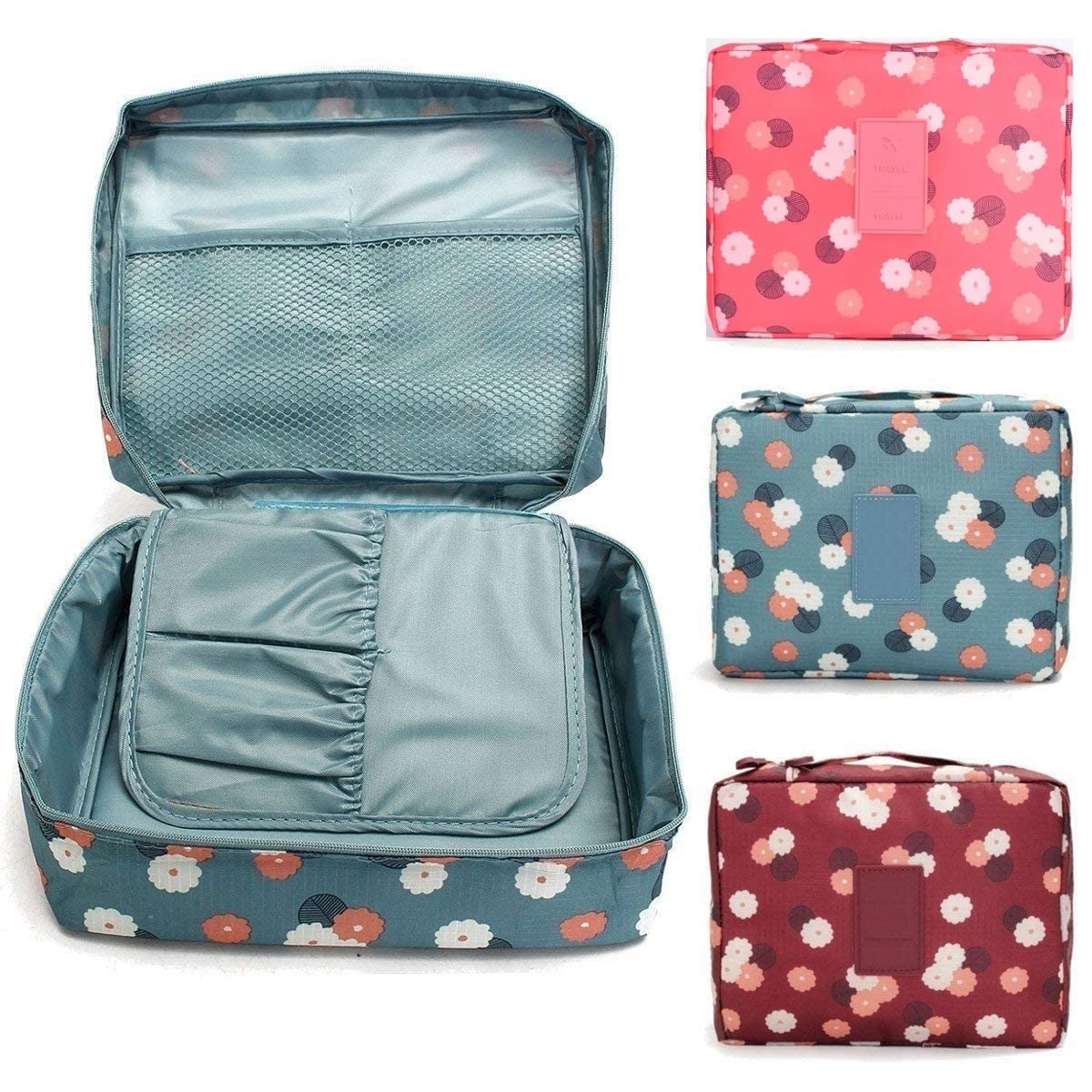 Waterproof Travel Zipper Cosmetic bag Toiletry Bag Makeup pouch Women Cosmetic organizer Nylon Make Up Organizer Women's Handbag portable storage travel bag Storage Female Make Up Case