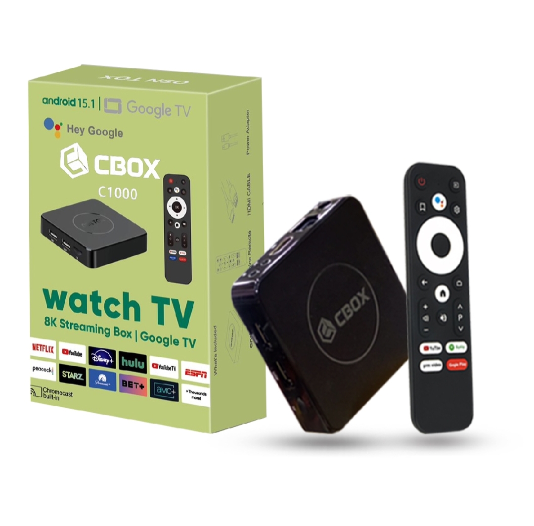 【High Performance】CBox C1000 / C1000 Pro Android TV BOX | Original 2GB RAM & 8GB ROM (Showing 8GB-128GB) | Android 15 | 4K Resolution | Bluetooth voice Remote | Free Lifetime Live TV Channels, Movies, & Webseries | Set top Box Smart TV