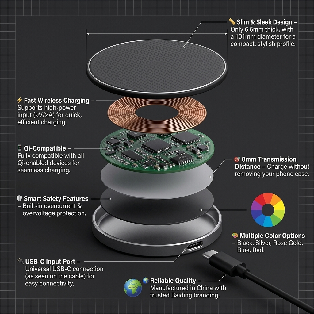 Wireless mobile charger sports high power input for efficient quick charging