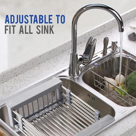 inside the sink dish drainer