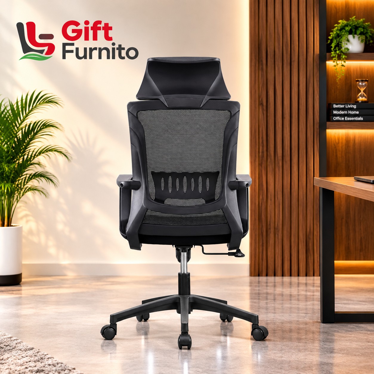 Gaming Imported Chair Ergonomic Design  Adjustable Mesh Back Computer Chair  High Back Reclining Chair with Headrest & Lock
