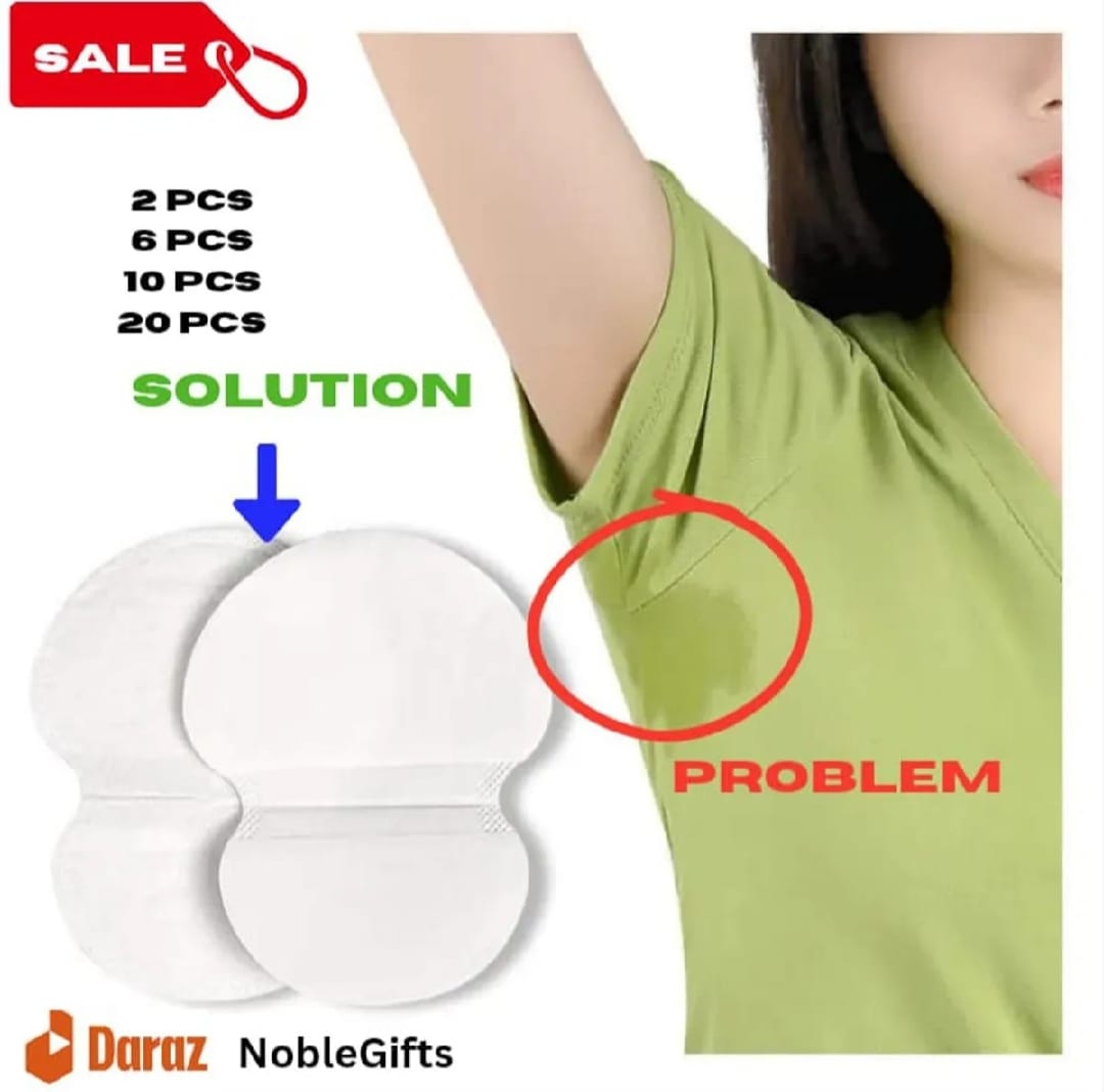 Women's Disposable Underarm Sweat Pads  | Invisible Self-Adhesive Armpit Sweat Absorbing Pads | Anti Sweat & Anti Odor Clothing Protector | Underarm Guards for Dresses, Abayas, Shirts, Office, University & Daily Wear in Pakistan