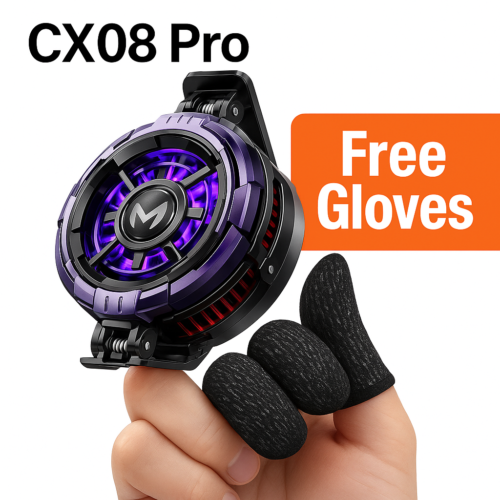 MEMO CX08, CX08 Pro & CX07 Gaming Phone Coolers – AI Cooling, 18W Fast Radiator, RGB Fan | Mobile Cooler for PUBG, Free Fire & Long Gaming price in Pakistan