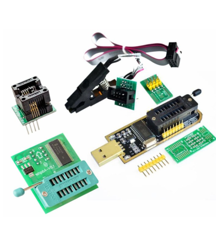 CH341A USB Programmer + SOP8 Test Clip + 1.8V BIOS DIP8 converter