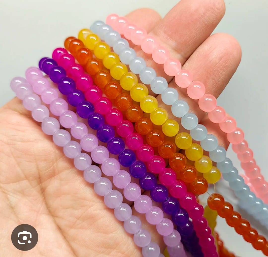 50/ 100pcs 8mm Glass Beads , premium Beads ,korean beads  for Jewellery Making 100+ Beads each line, DIY Bracelet, Necklace & Accessory Supplies Beads by BST