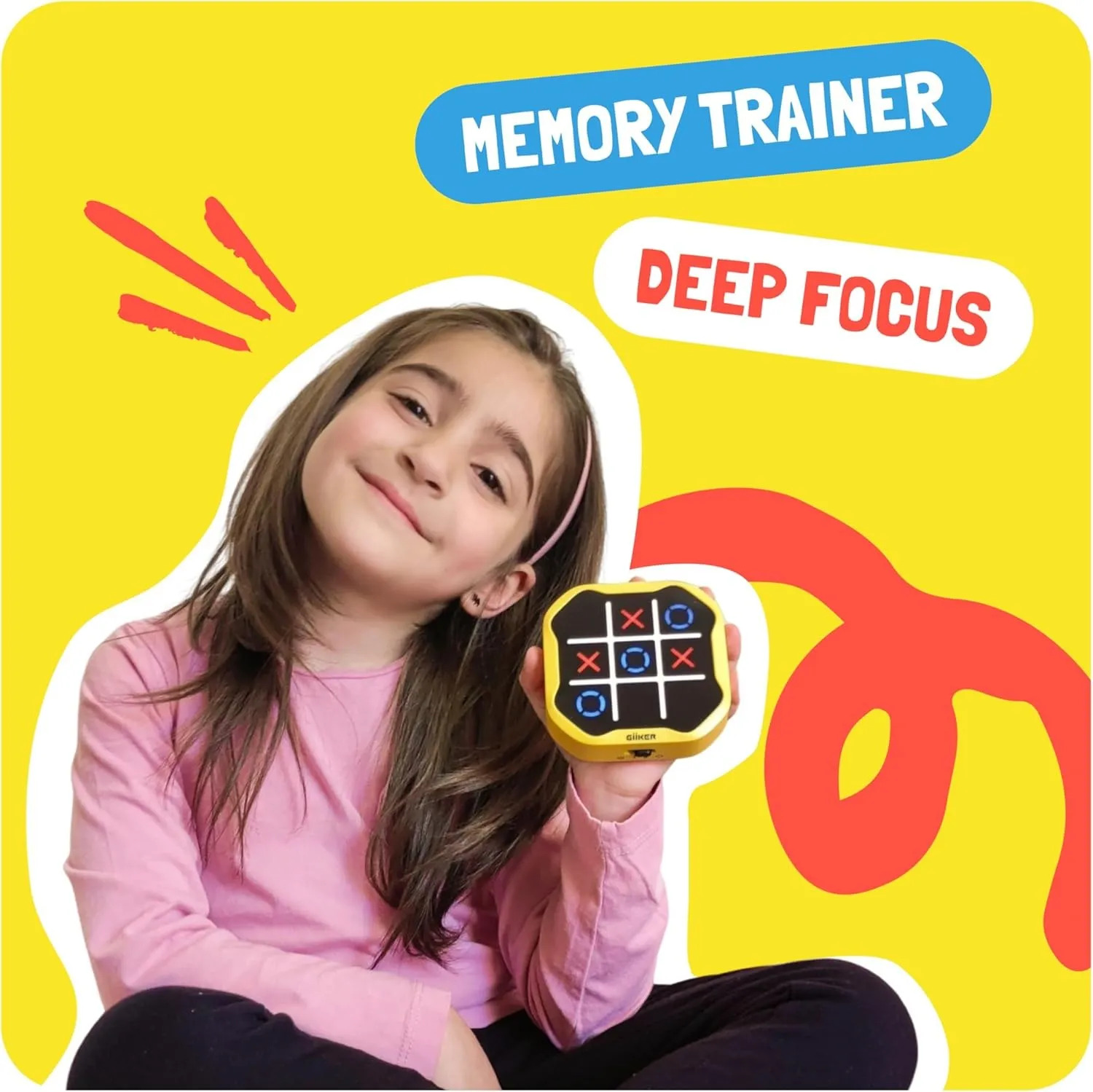Sensory Tic Tac Toe Puzzle Game for Kids – Interactive Educational Brain Teaser Toy | Electronic Handheld Strategy Game | Learning & Cognitive Development Toy