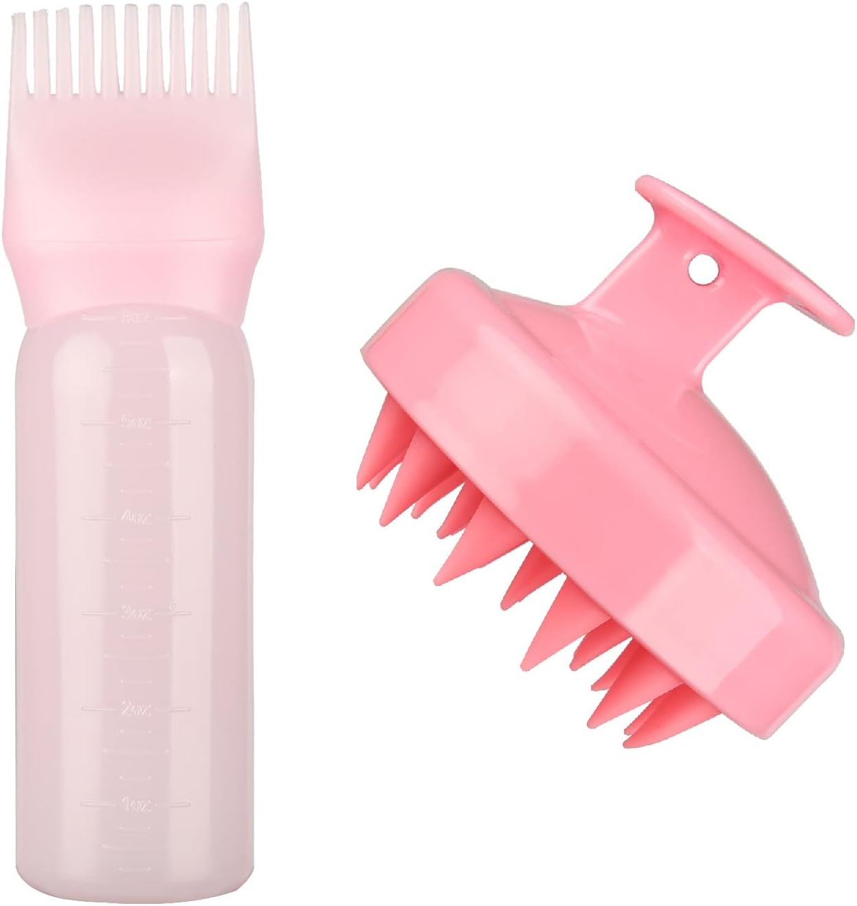 Shampoo Massager Brush Scalp Hair Scrubber with Hair Dye Applicator Brush Bottles Dyeing Shampoo Bottle Oil Comb Hair Dye Bottle Applicator Hair Coloring Styling Tool