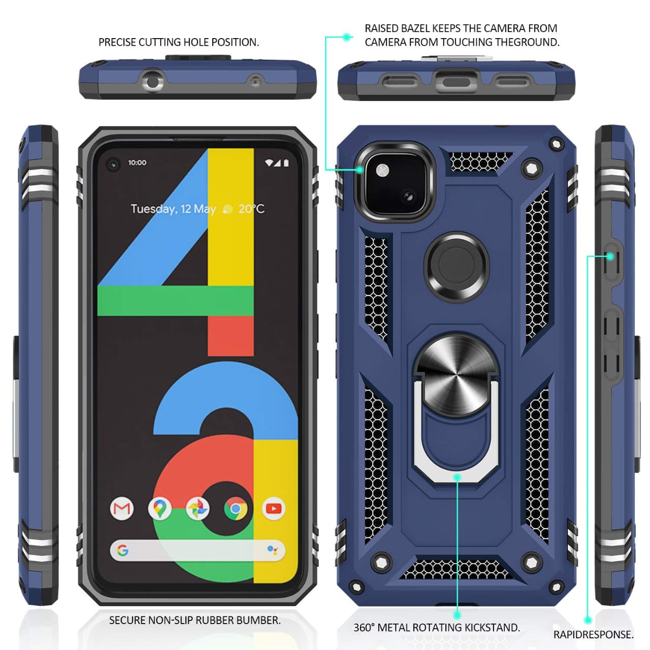 EASSGU TPU Silicone Custodia per Google Pixel 4a (4G) (5.81 Inches), Cover Protettiva in Silicone TPU Motivo Dipinto Trasparente - Astronauta 1