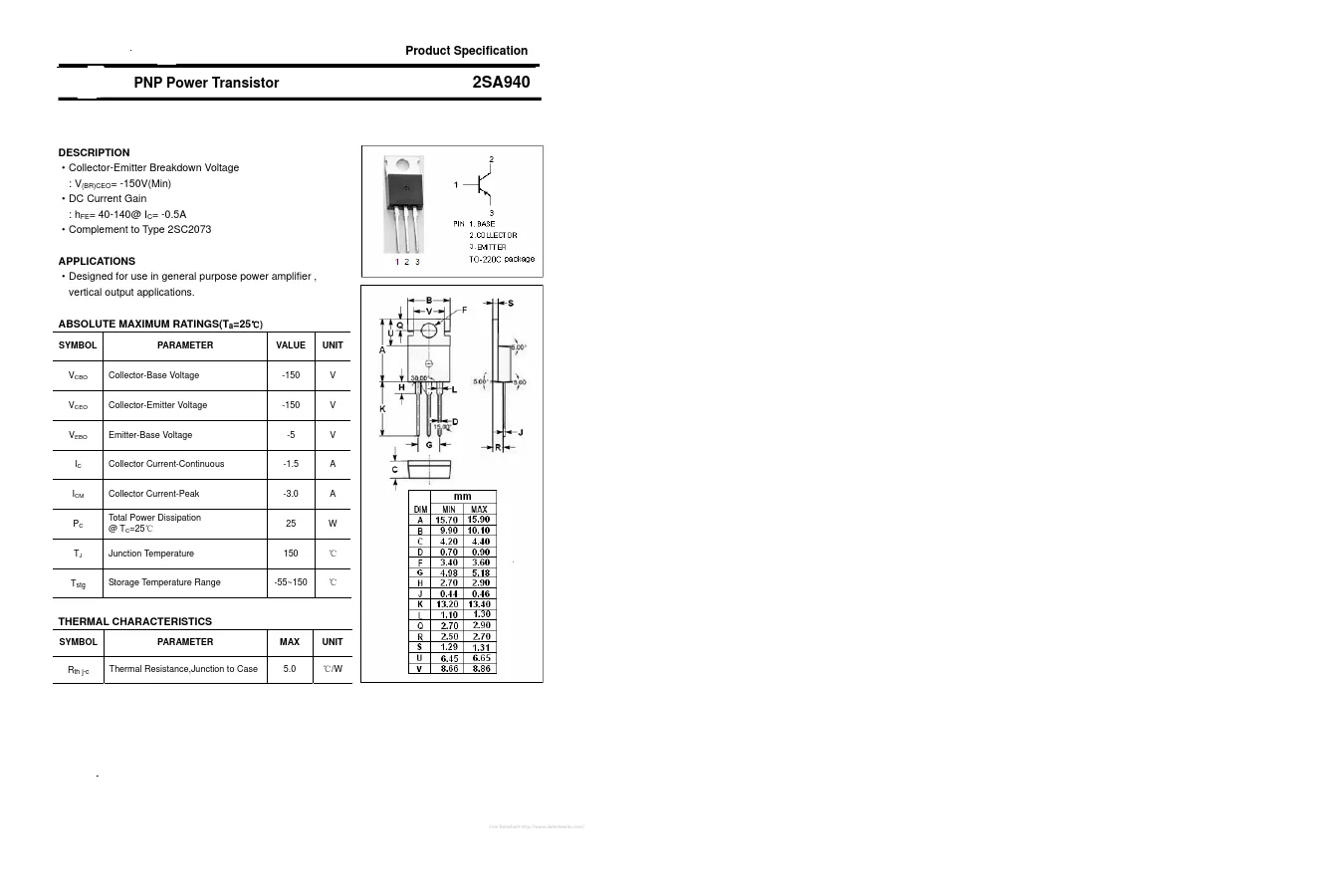 Sae 2200 5 Coppie Di Transistor 2SA940 E 2SC2073 In Package TO-220 ...