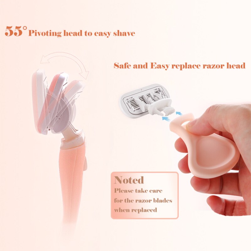 New 6-Layer Blade Lady Razor Women Razor Mini Portable Shave Mane Leg Hair Private Body Manual Razor With Case