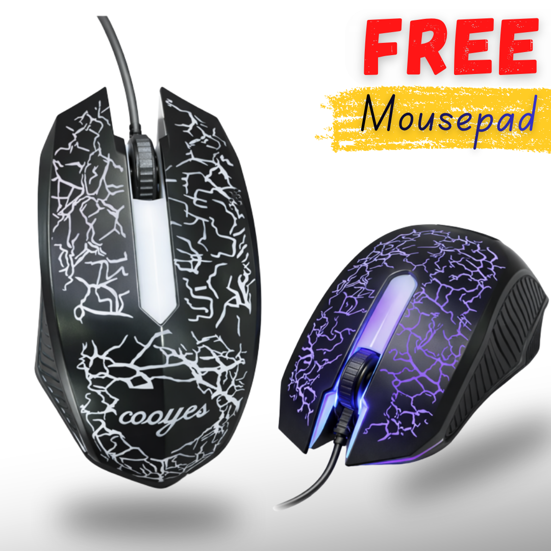 RGB 7 Lights Mouse RGB Gaming - Breathing LED USB Wired Optical Computer Mice with FREE Mouse Pad In Pakistan price in Pakistan