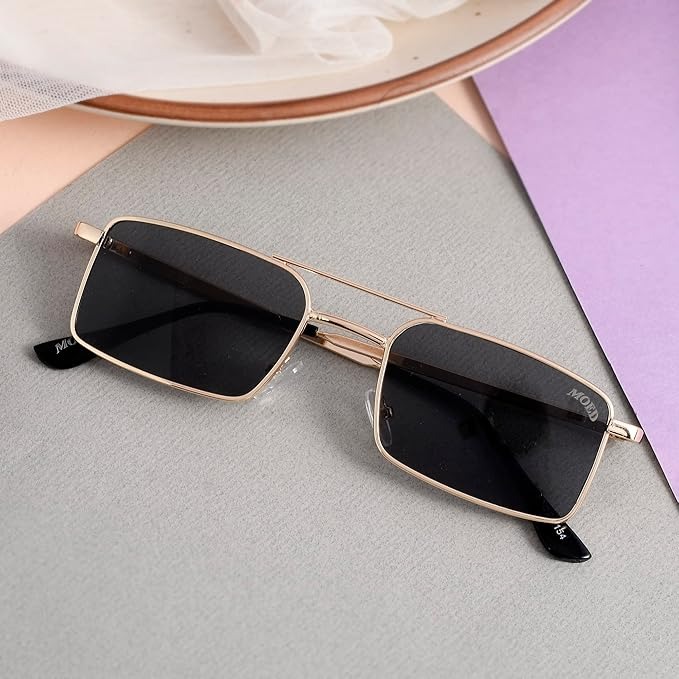 Karan Aujla Style Men’s Retro Metal Frame Sunglasses | Heavy Metal Hinges | 100% UV Protection | Fashion Sunglasses for Men