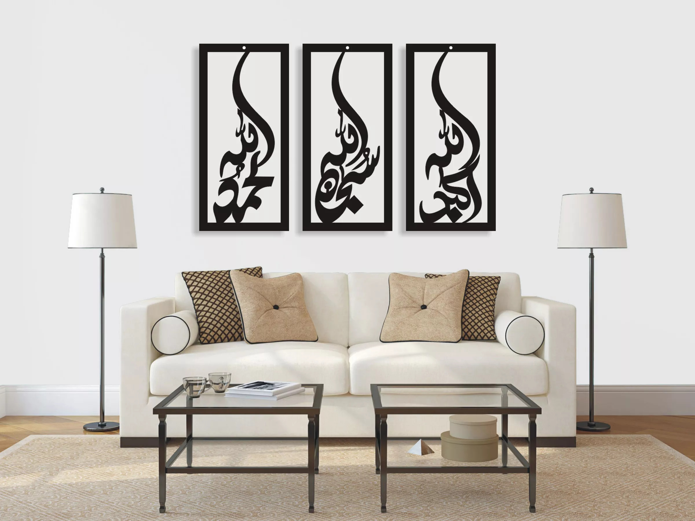 3 Pcs Wooden Wall Art Panels - Modern Home and Office Decor