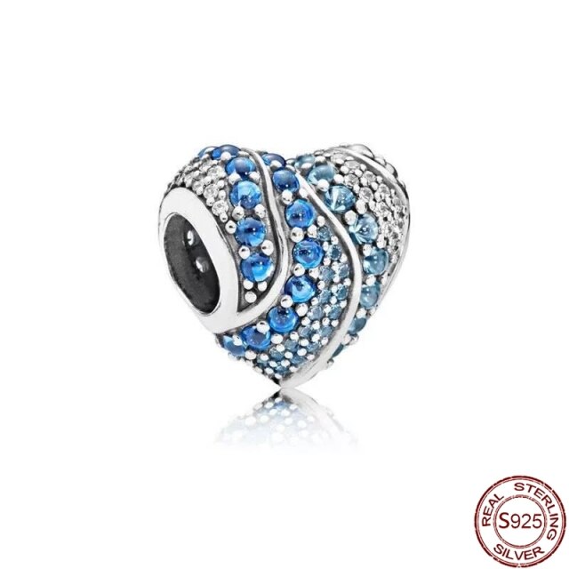 100% 925 Sterling Silver Charms Heart 