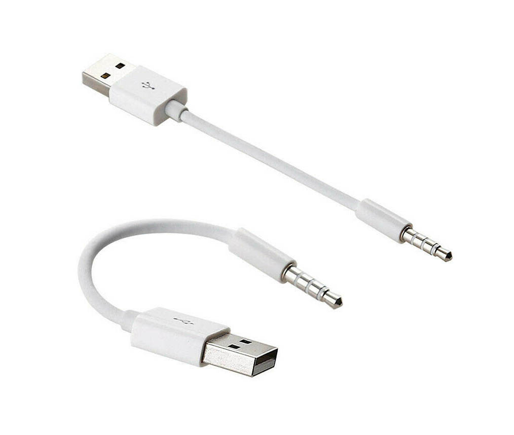 USB Charging Cable for Shuffle Music Player USB Data Sync Cable Cord 3.5mm Male AUX Plug to USB Male Adapter Cable Charger Converter Headphone Audio Extender Jack for iOS---Pod Shuffle Model 3 4 5 6 Gen