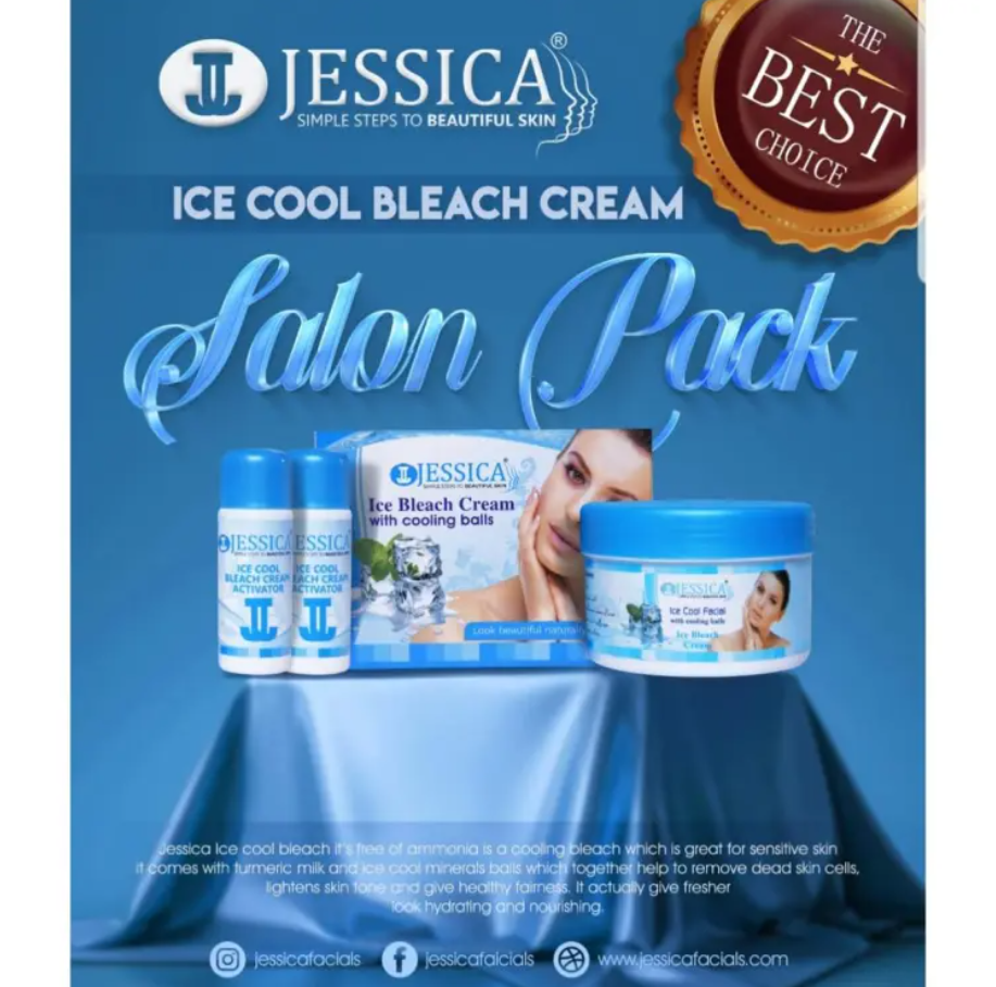 Jessica Ice Bleach Cream & Activator Salon Pack - 500g | Daraz.pk