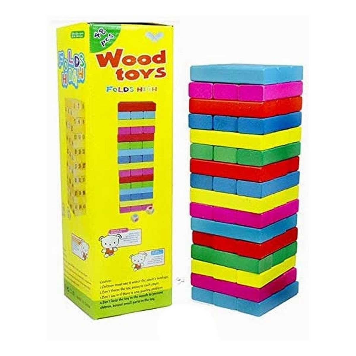 Jenga Wooden Kids Game Small Size 45 Blocks with 2 Dice Stacking Tumbling  Tower Multicolor: Buy Online at Best Prices in Pakistan | Daraz.pk