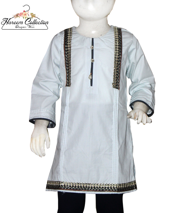 Embroidered Worked 100% Cotton Kurti For Girls