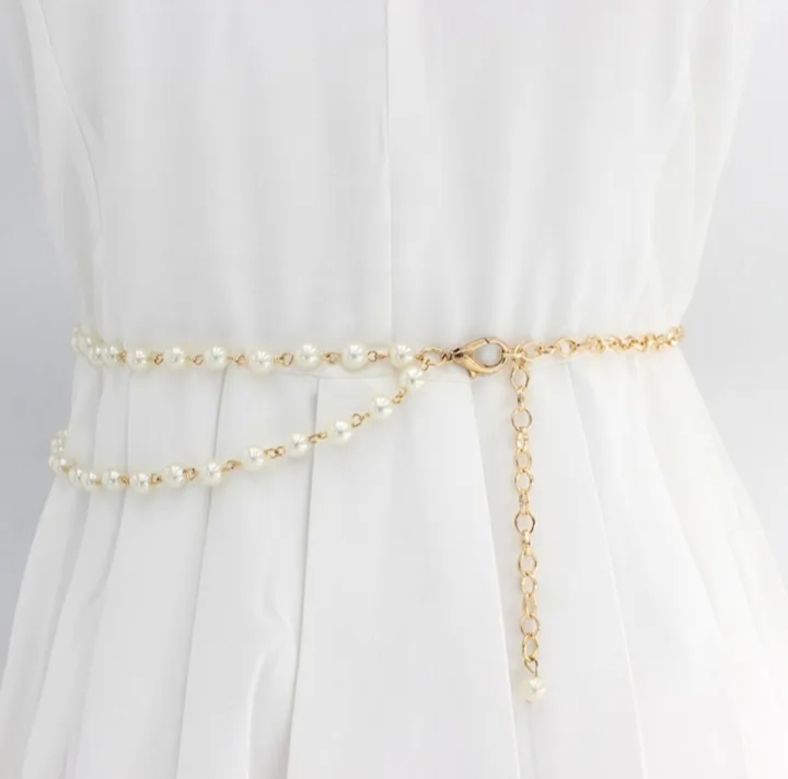 Gold chain waist on sale belt