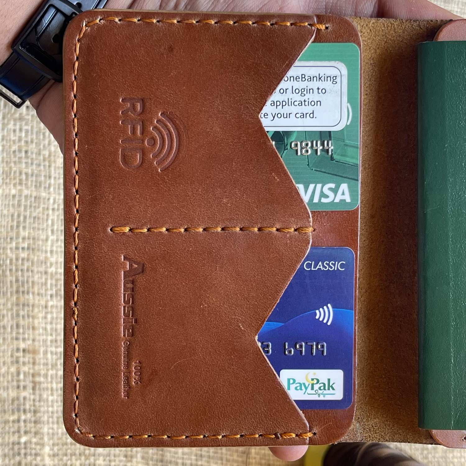 Luxury Handmade Genuine Leather Pass Cover Brown RFID