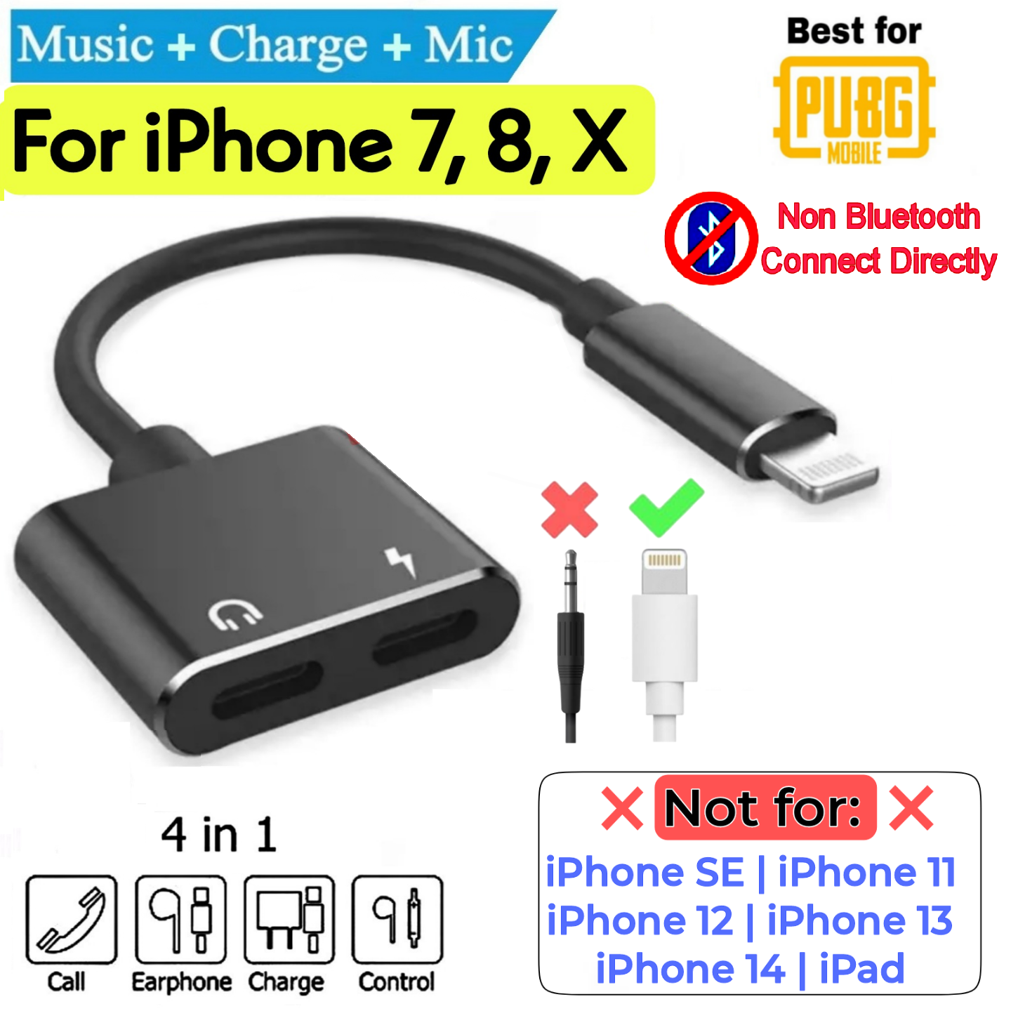 Iphone splitter best sale for pubg