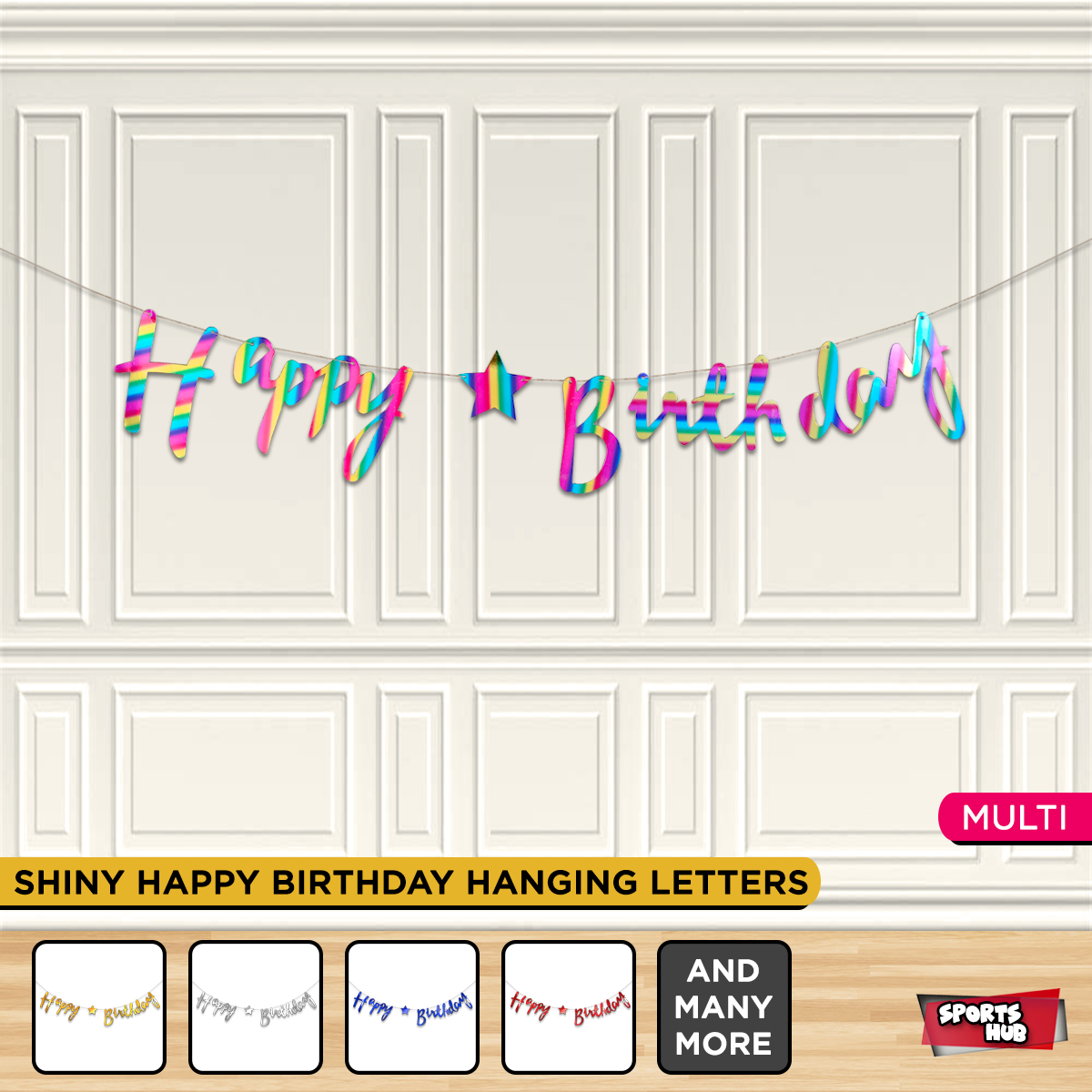 Happy Birthday Wall Hanging Bunting Banner With Star For Birthday