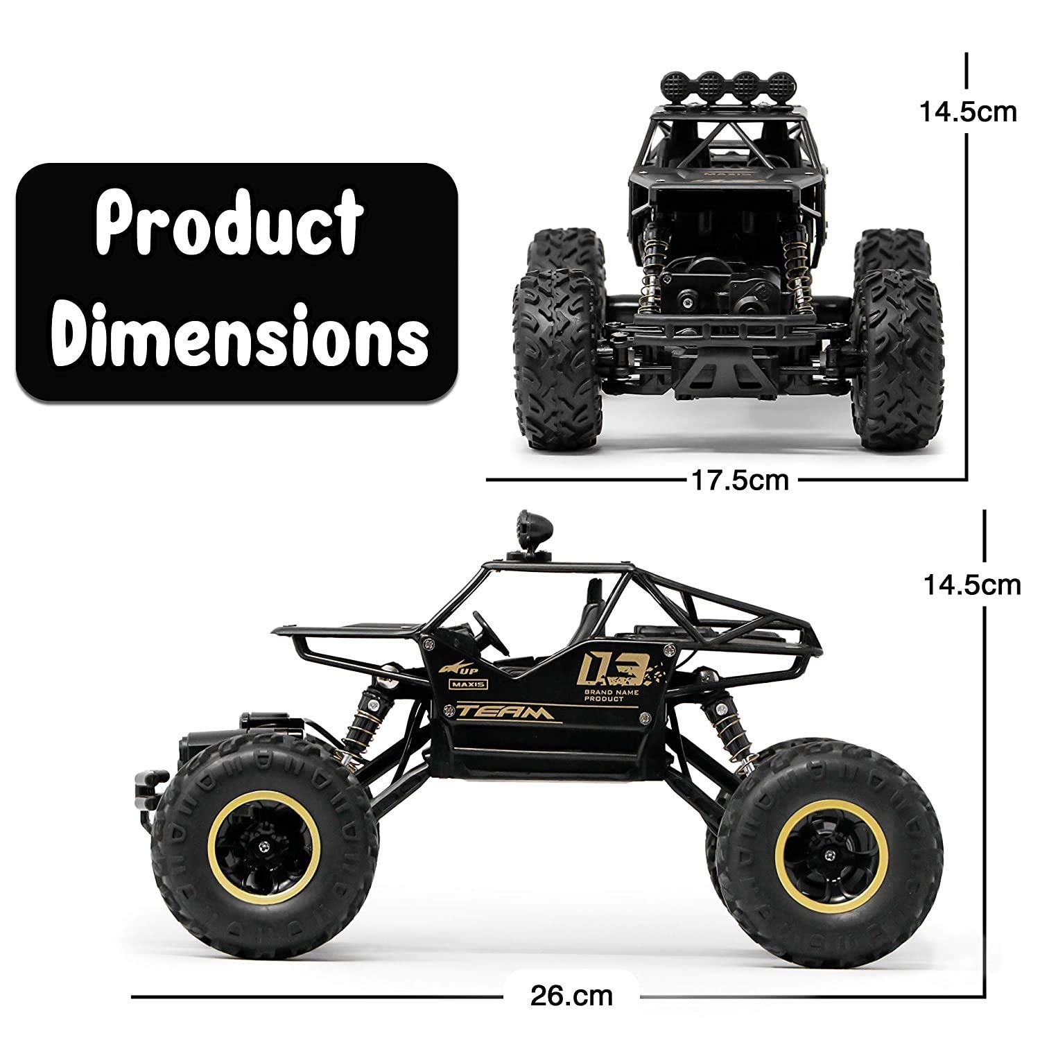 Rock Crawler Electric RC Vehicles Alloyed Remote Control Toy Car for Kids & Boys Monster RC Truck with Rechargeable Rc Car 4x4 High Speed
